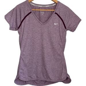 Nike Dri-Fit Heather Purple Running Shirt with Zipper Pocket Women’s Medium